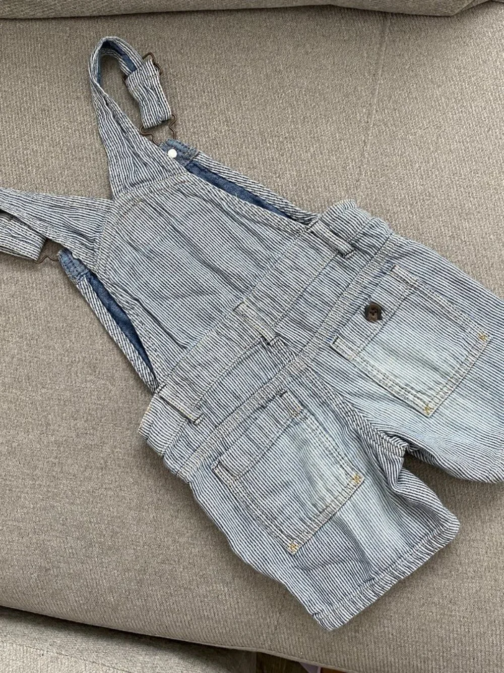 Genuine Kids Oshkosh Denim Striped Dungarees 3T